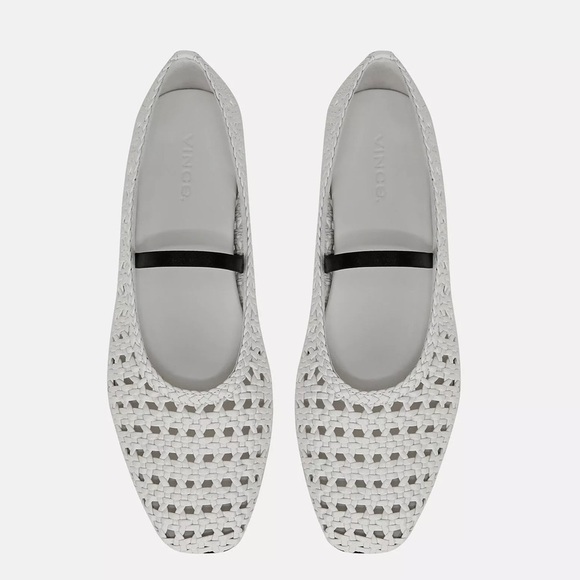 Vince Vivian Woven Leather Mary Jane Flats white – Size 6 NWOB
